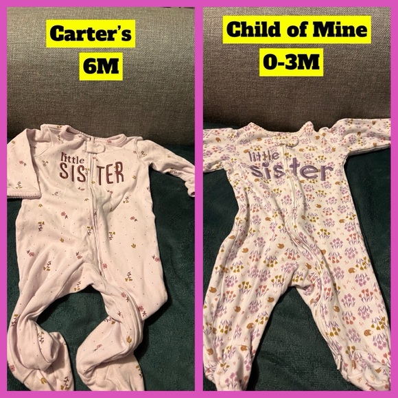 16 + items of Baby girl little sister onesies and outfits. NB, 0-3, 3-6, 6-9 - Picture 6 of 10
